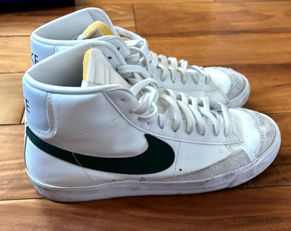 Nike Blazer Mid '77 - Men's Size 10 - White/Green (Leather)